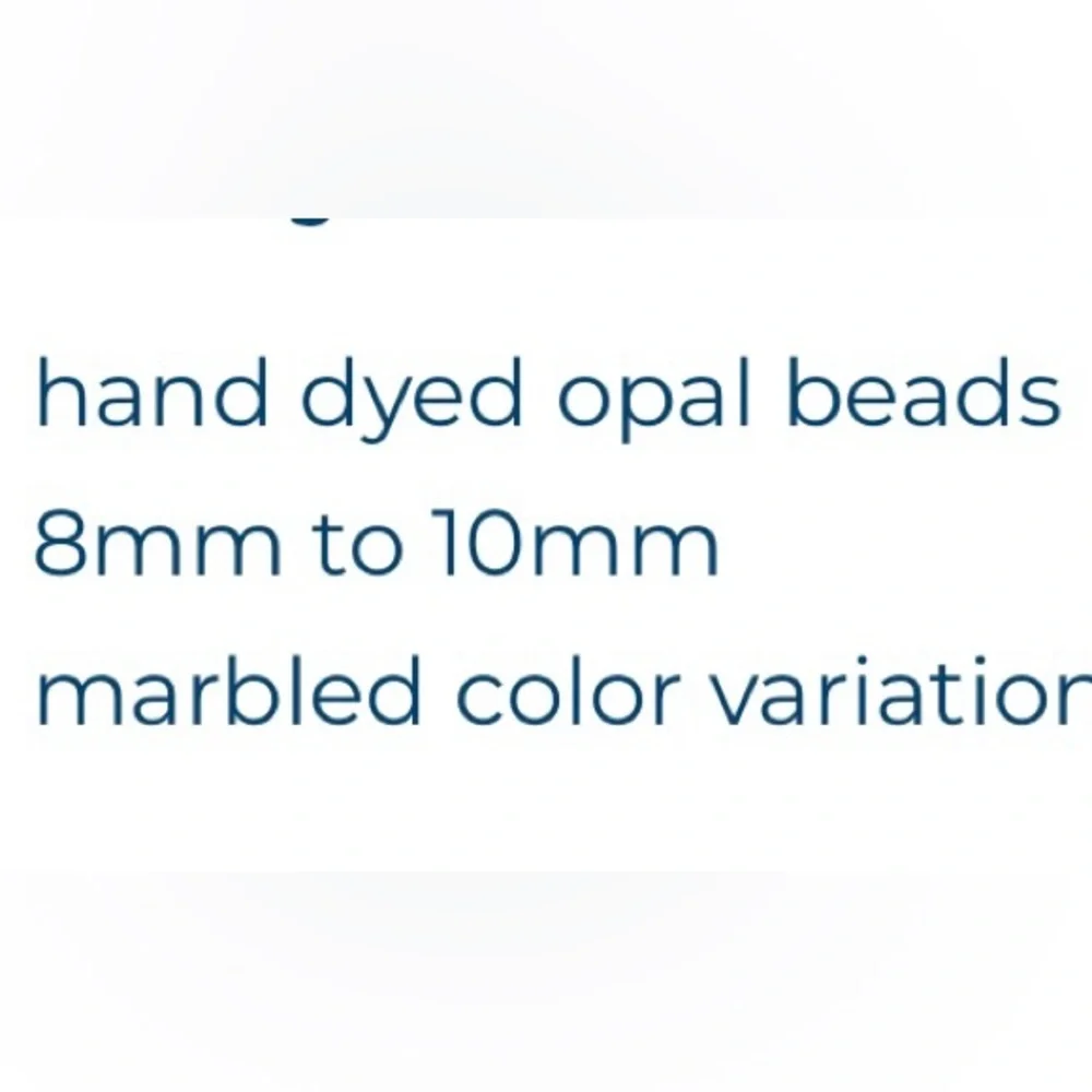 Allie & Bess Bay Hand Dyed Blue Opal beads 8mm to 10mm. 16” Beaded Necklace. New - Picture 10 of 11